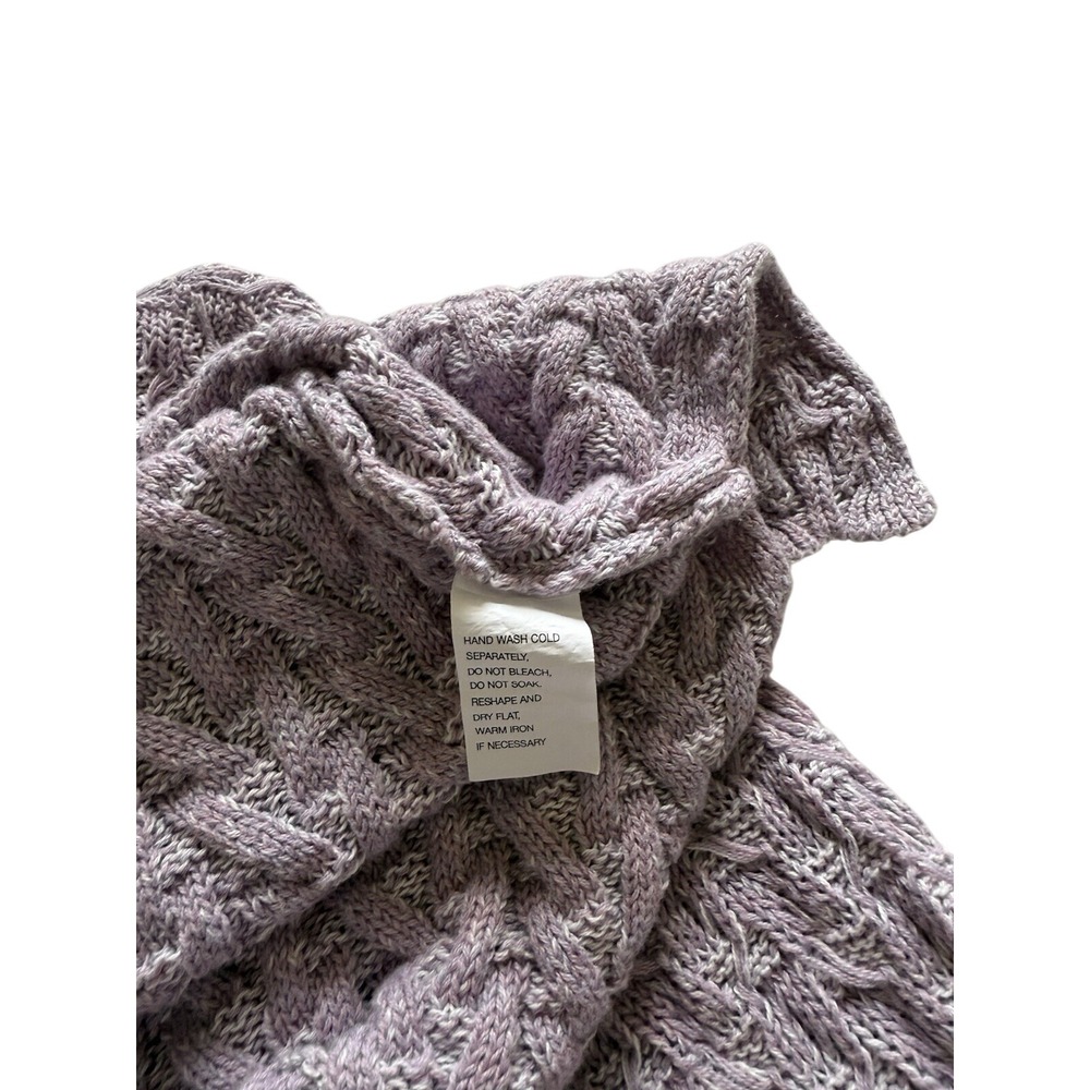 Purple V-Neck Sweater Dress Women's Sz L Knit Long Sleeve Winter Fall Casual - Picture 3 of 6